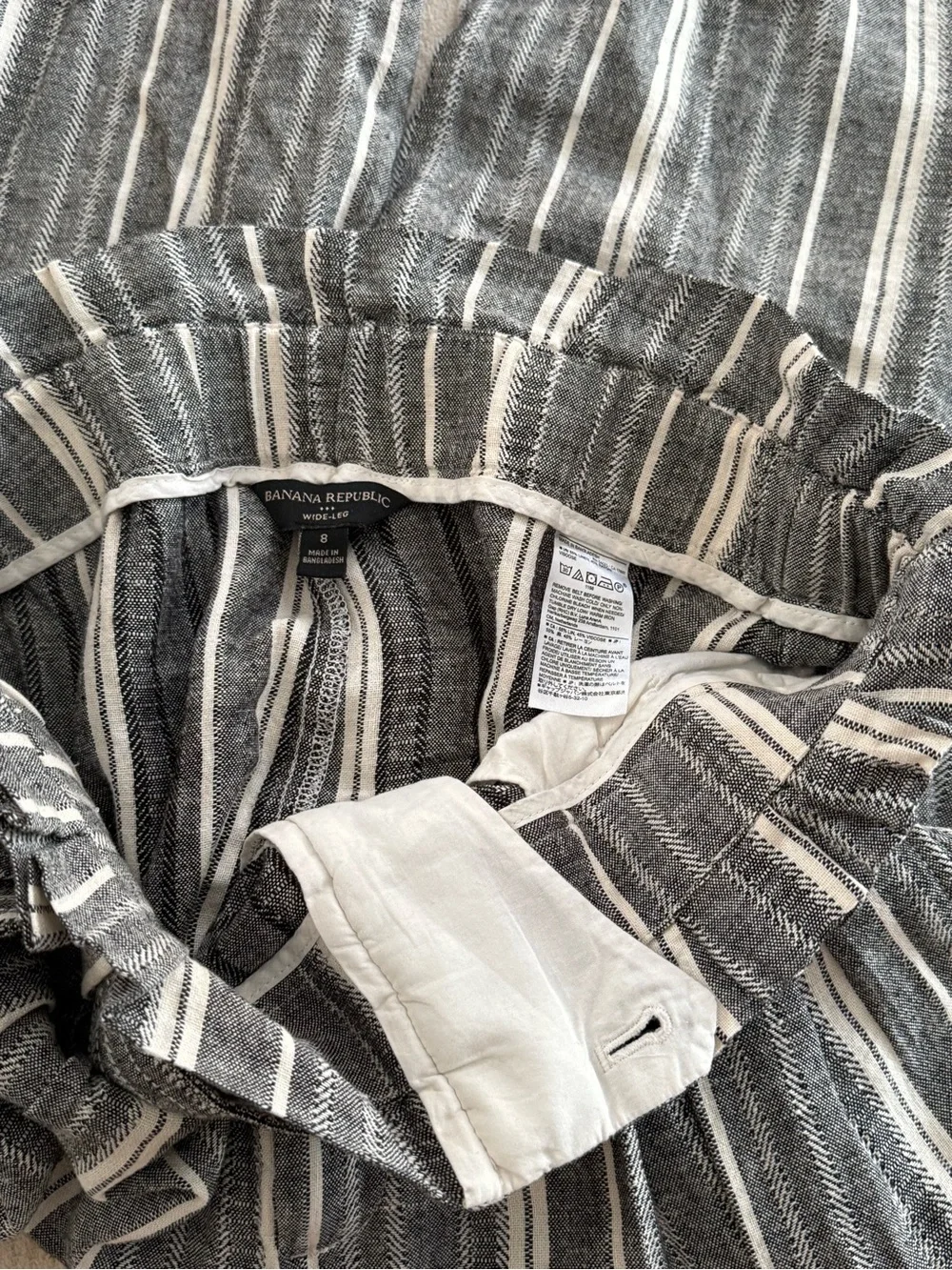 BANANA REPUBLIC FACTORY || Linen-Blend Paperbag Waist Wide-Leg Pants. Sz. 8